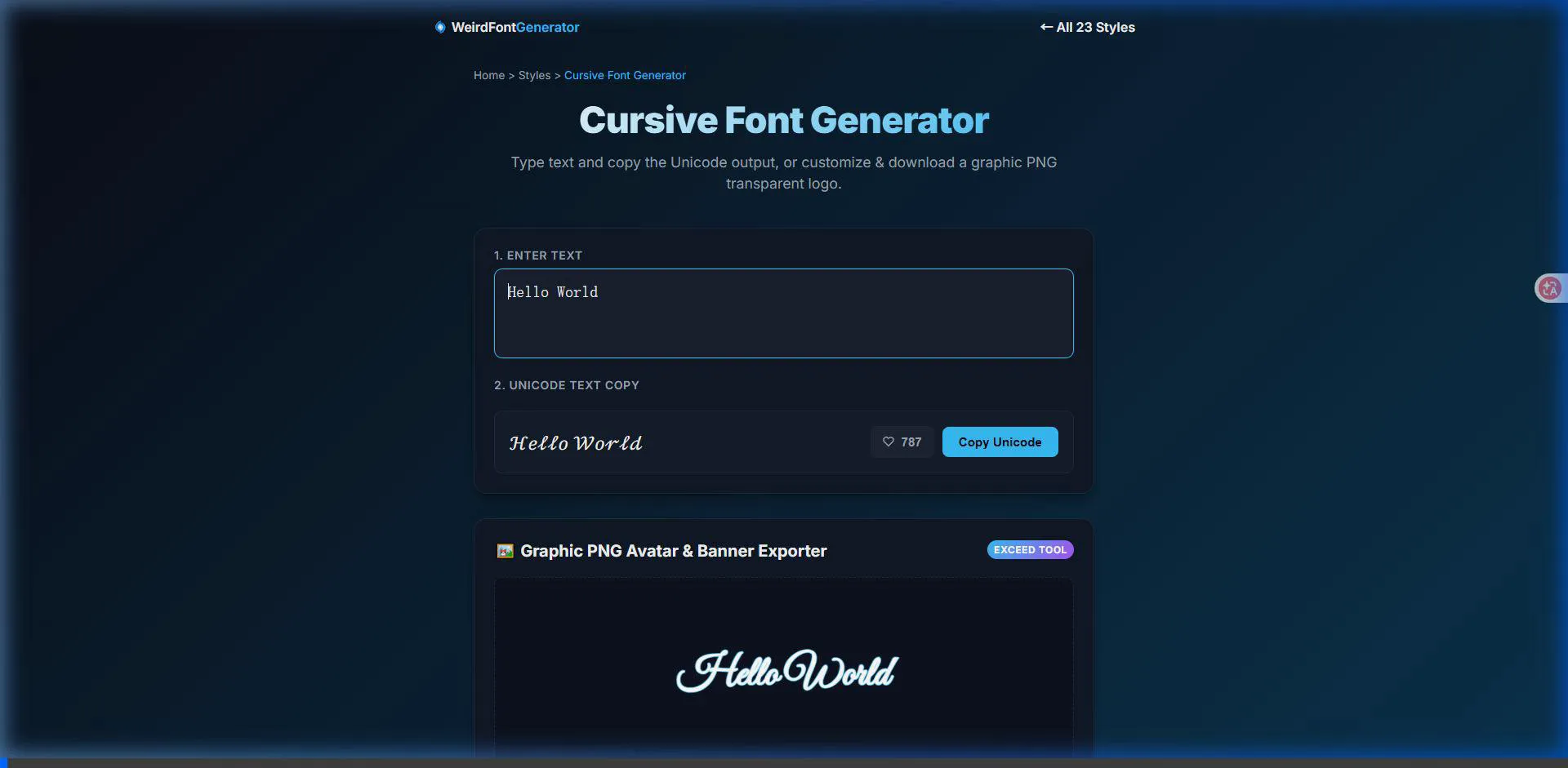 Fancy Font Copy Paste Demo
